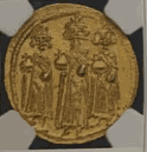 three emperors/cross & Heraclonas  Fr-107 S-769type (4,42g) -UNC